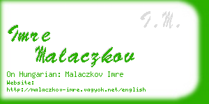 imre malaczkov business card